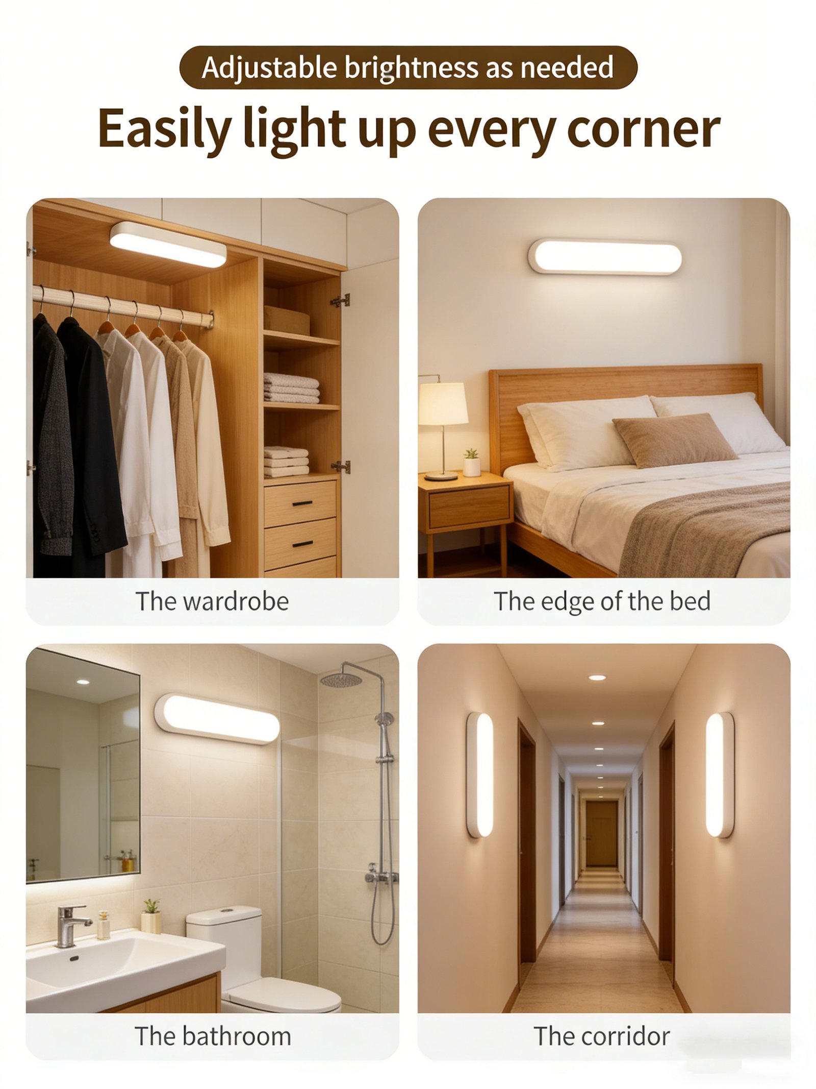 LED Motion Sensor Night Light, Rechargeable Magnetic Night Lamp for Bedroom, Hallway, Stairs, Dorm, Auto On/Off - Image 3